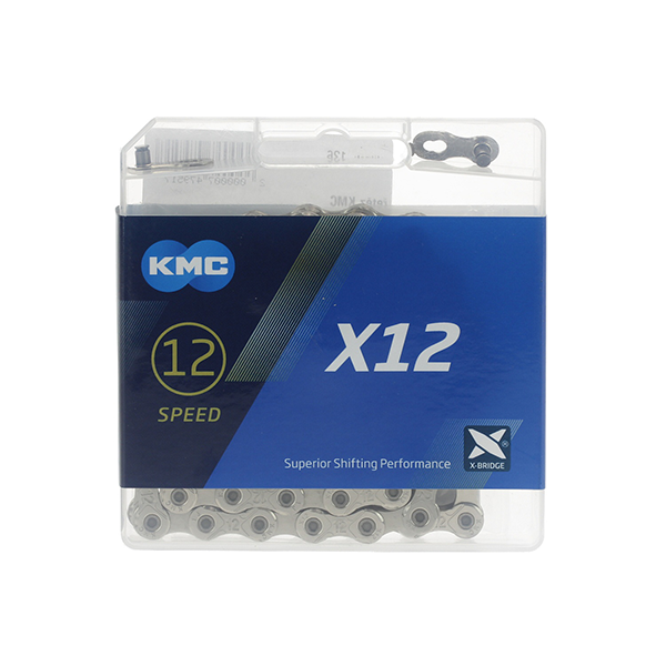 KMC X12 12-Speed Road / MTB Bike Chain Bulk 126L Silver fits SRAM Shimano Campy